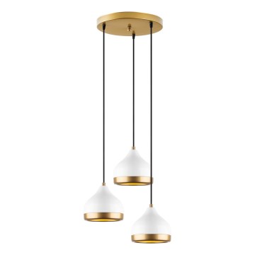 Suspension YILDO 3xE27/40W/230V blanc/or