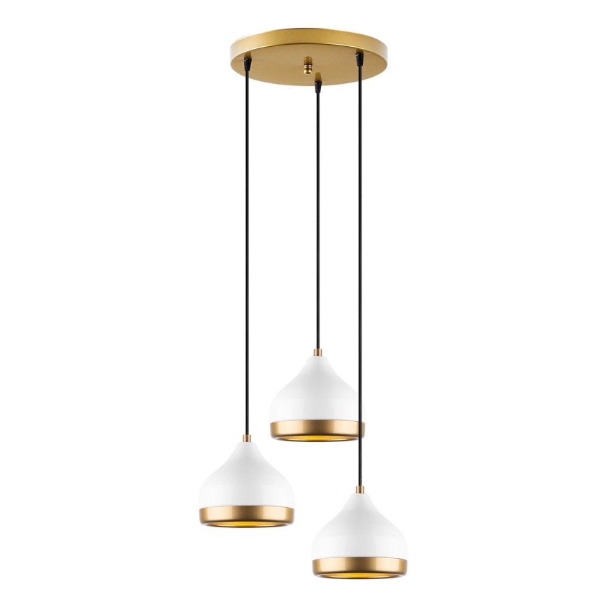 Suspension YILDO 3xE27/40W/230V blanc/or