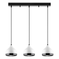 Suspension YILDO 3xE27/40W/230V blanche/noire