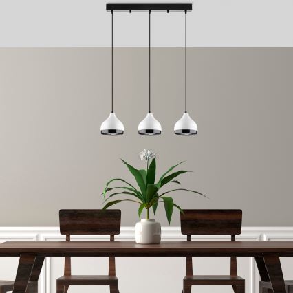 Suspension YILDO 3xE27/40W/230V blanche/noire