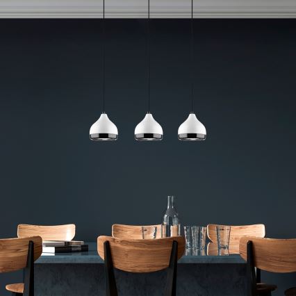 Suspension YILDO 3xE27/40W/230V blanche/noire