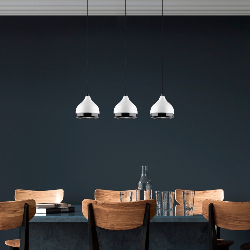 Suspension YILDO 3xE27/40W/230V blanche/noire