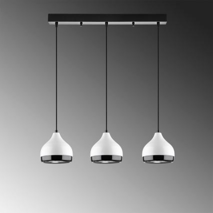 Suspension YILDO 3xE27/40W/230V blanche/noire