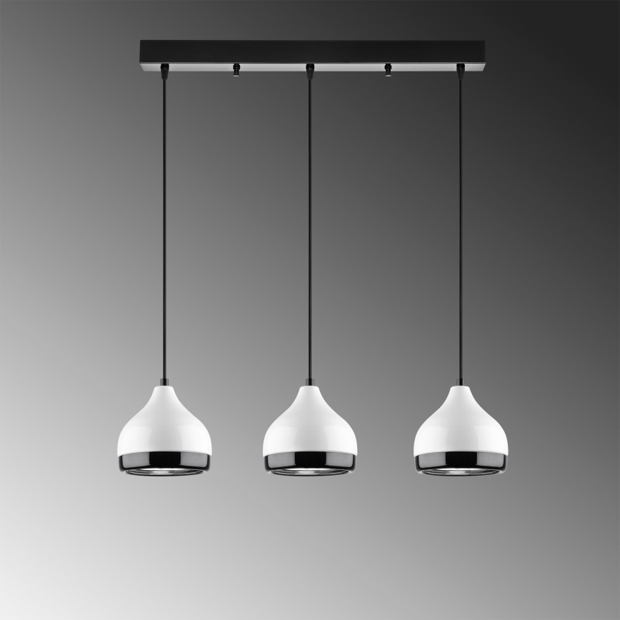 Suspension YILDO 3xE27/40W/230V blanche/noire