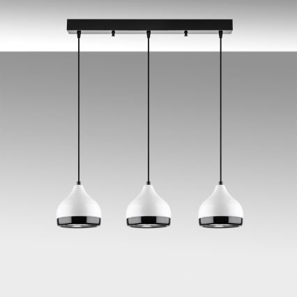 Suspension YILDO 3xE27/40W/230V blanche/noire