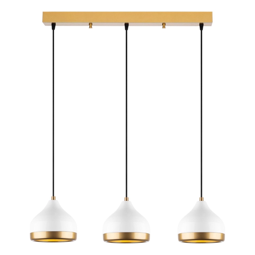 Suspension YILDO 3xE27/40W/230V blanche/or