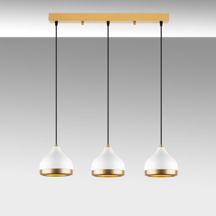 Suspension YILDO 3xE27/40W/230V blanche/or
