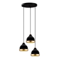 Suspension YILDO 3xE27/40W/230V noir/or