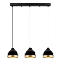Suspension YILDO 3xE27/40W/230V noir/or