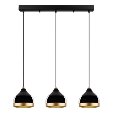 Suspension YILDO 3xE27/40W/230V noir/or