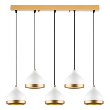 Suspension YILDO 5xE27/40W/230V blanc/or