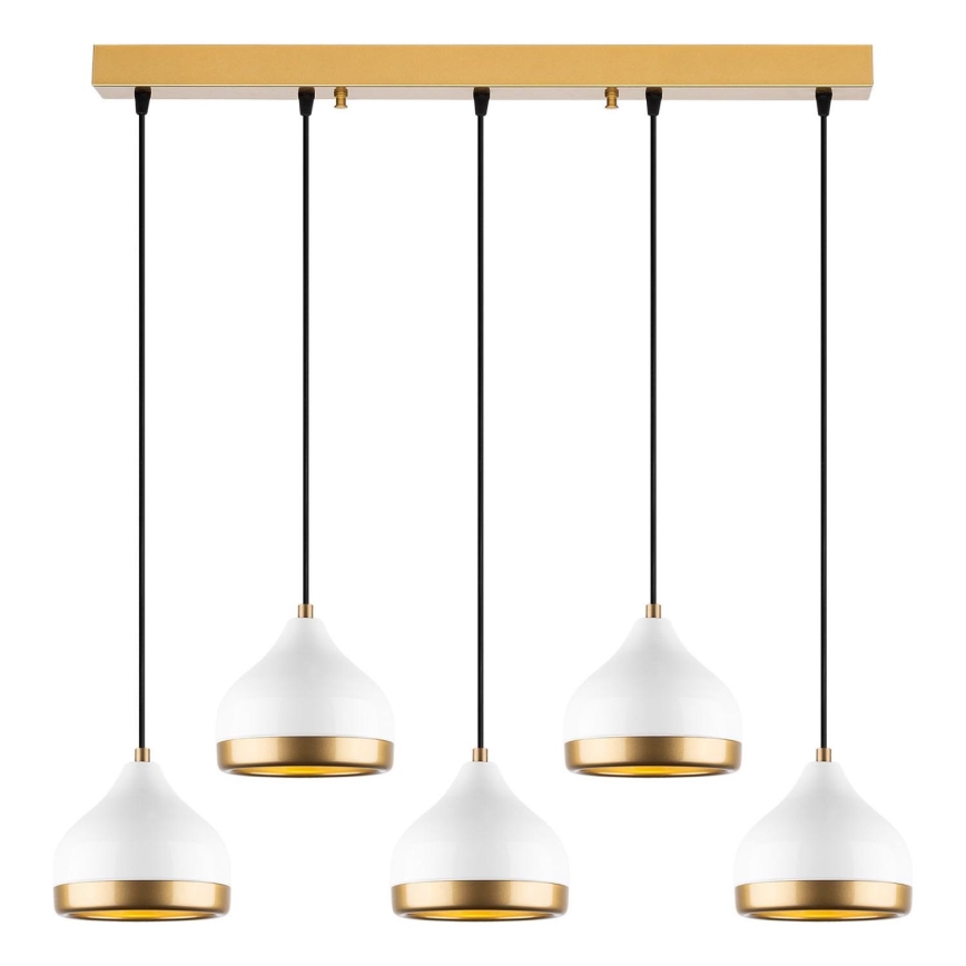 Suspension YILDO 5xE27/40W/230V blanc/or