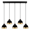 Suspension YILDO 5xE27/40W/230V noir/or