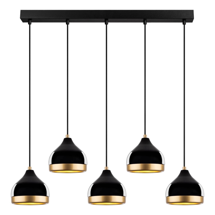 Suspension YILDO 5xE27/40W/230V noir/or