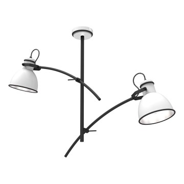 Suspension ZUMBA 2xE27/60W/230V blanche/noire