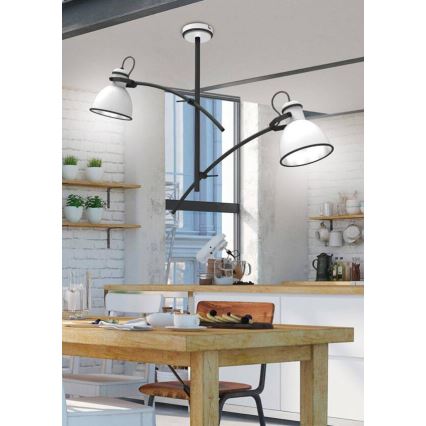 Suspension ZUMBA 2xE27/60W/230V blanche/noire