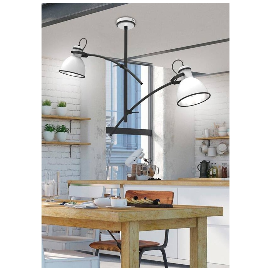 Suspension ZUMBA 2xE27/60W/230V blanche/noire