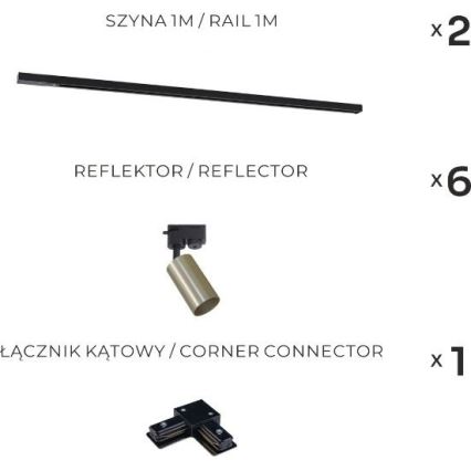 Zuma Line - Світильник настінний в системі 6xGU10/35W/230V чорний/золотий