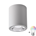 Світильник точковий LED RGBW JUPITER 1xE27/6.5W/230V, 2700-6500K, Wi-Fi, діаметр 9.8 см, сірий