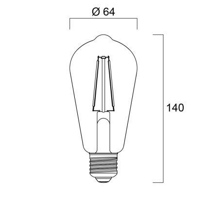 Sylvania - Ampoule LED FILAMENT ST64 E27/4,5W/230V 2500K