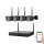 Système de vidéosurveillance intelligent + 4 caméras équipées d'un capteur 2K+ 12V IP65 Wi-Fi compatible Tuya