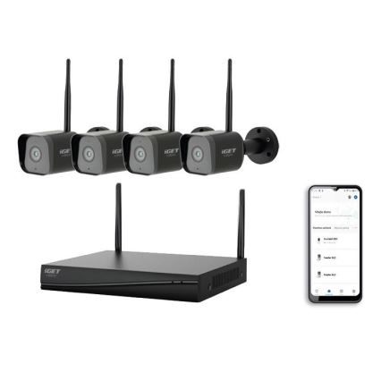 Système de vidéosurveillance intelligent + 4 caméras équipées d'un capteur 2K+ 12V IP65 Wi-Fi compatible Tuya