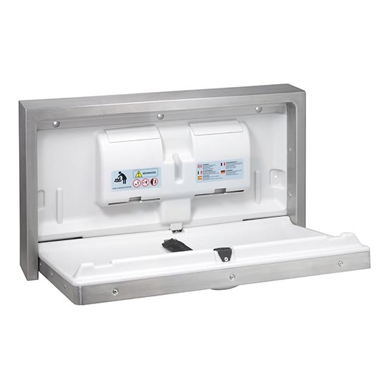 Table à langer 90x52 cm inox/argent