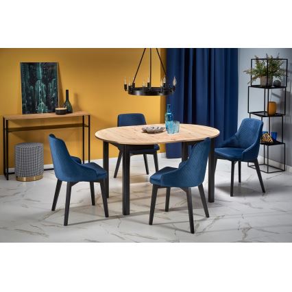 Table à manger CALMIO chêne artisan/noir