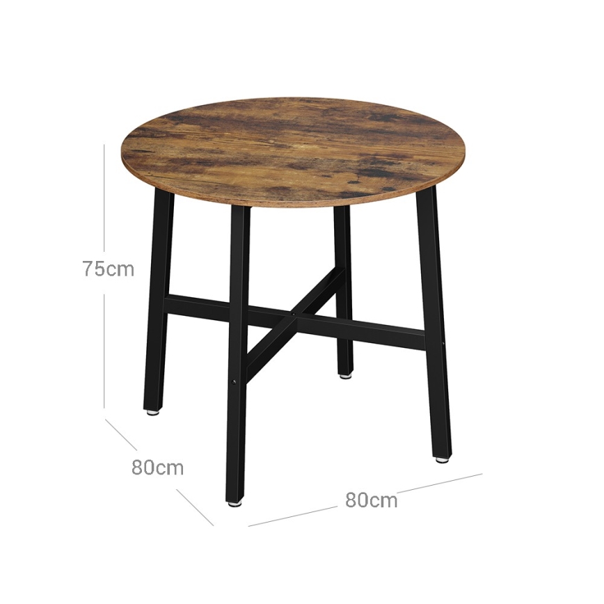Table à manger ELDUR marron/noir