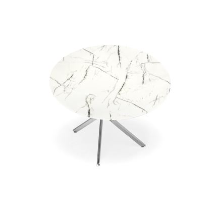 Table à manger ESTEN 100 cm blanche/argentée
