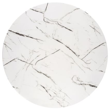Table à manger ESTEN 100 cm blanche/dorée