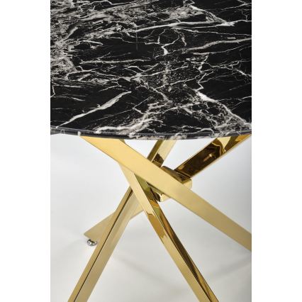 Table à manger ESTEN 100 cm noir/doré