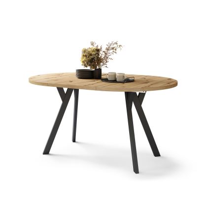 Table à manger extensible ARTUR chêne artisan/noir