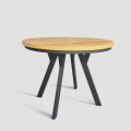 Table à manger extensible CENTRO 100/140x77 cm chêne craft/noir