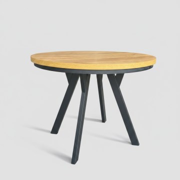 Table à manger extensible CENTRO 100/140x77 cm chêne craft/noir