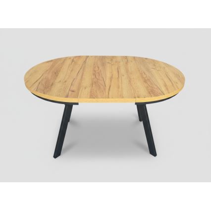 Table à manger extensible CENTRO 100/140x77 cm chêne craft/noir
