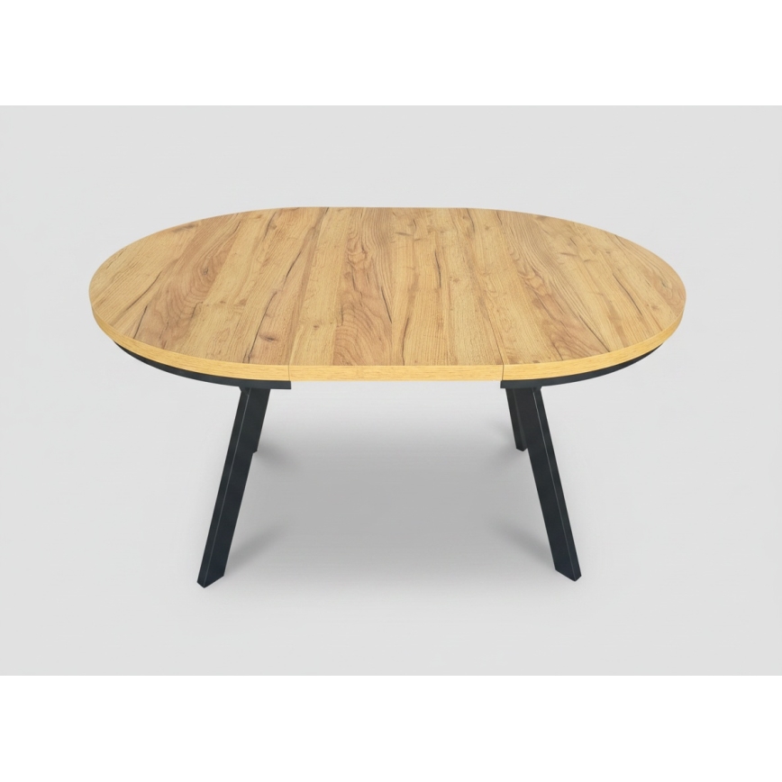 Table à manger extensible CENTRO 100/140x77 cm chêne craft/noir