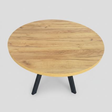 Table à manger extensible CENTRO 100/140x77 cm chêne craft/noir