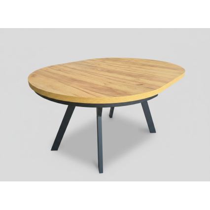 Table à manger extensible CENTRO 100/140x77 cm chêne craft/noir