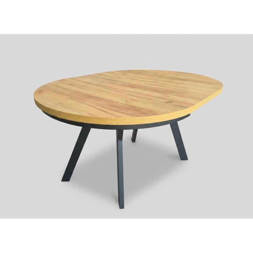 Table à manger extensible CENTRO 100/140x77 cm chêne craft/noir