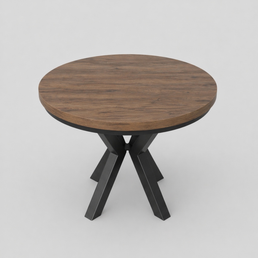 Table à manger extensible CONVI 100/140x73 cm chêne Lefkas/noir