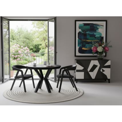 Table à manger extensible CONVI 100/140x73 cm noire