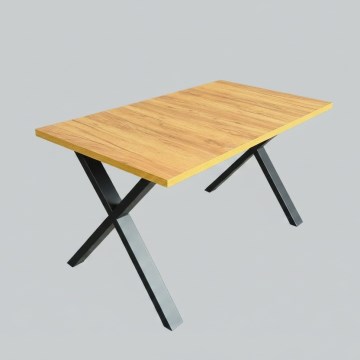 Table à manger extensible DOMO 150/190 x 80 cm chêne craft/noir