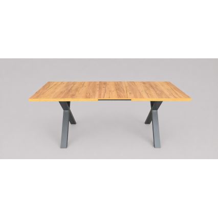 Table à manger extensible DOMO 150/190 x 80 cm chêne craft/noir