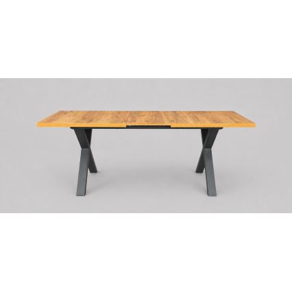 Table à manger extensible DOMO 150/190 x 80 cm chêne craft/noir