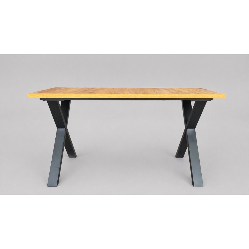 Table à manger extensible DOMO 150/190 x 80 cm chêne craft/noir