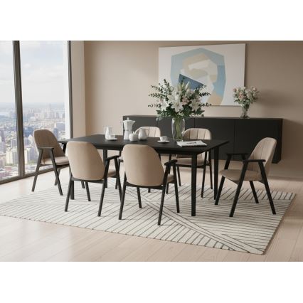 Table à manger extensible DOMO 150/190x80 cm noire