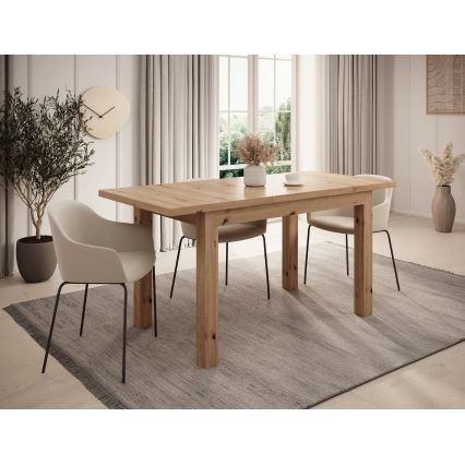 Table à manger extensible DOO 120/160x75 cm chêne artisan