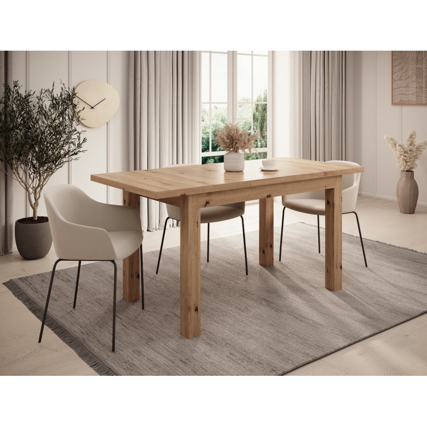 Table à manger extensible DOO 120/160x75 cm chêne artisan