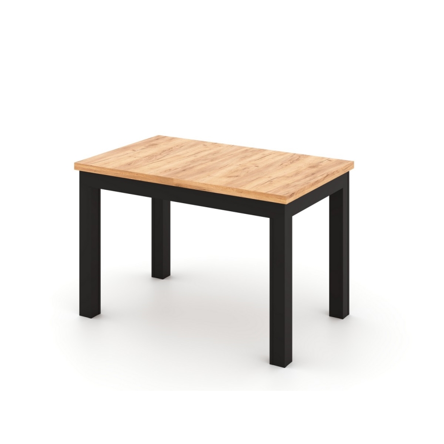 Table à manger extensible DOO 120/160x75 cm chêne artisan/noir